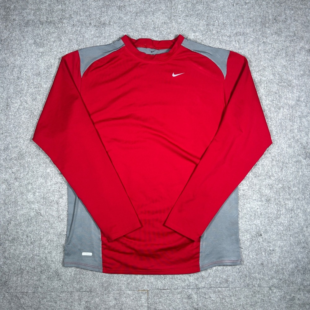 Nike Shirt Mens 3XL Red Dri-FIT Long Sleeve Athletic‎ Workout Gym